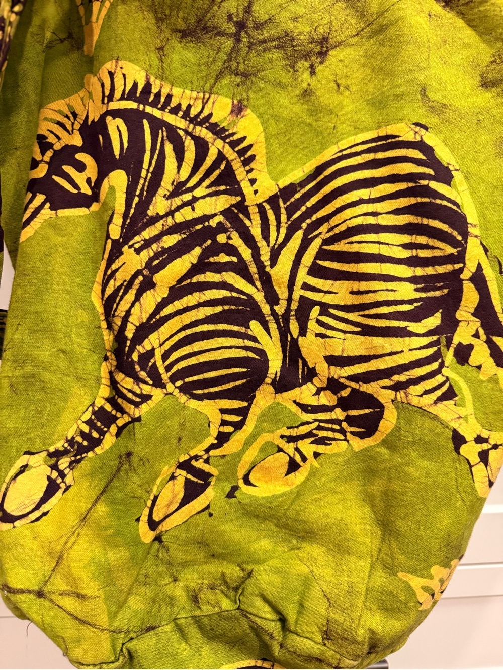 African Green Yellow and Black Print Bucket Bag - Picture 2 of 5